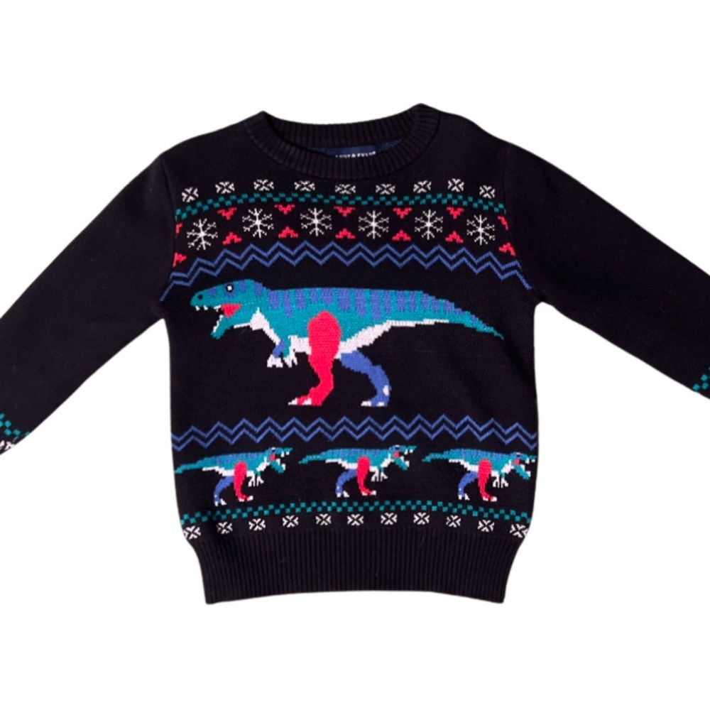 Andy & Evan Black Dinosaur Sweater